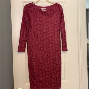 Maternity pink lace dress